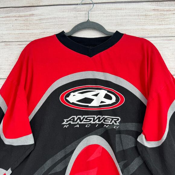 Vintage Answer Racing Long Sleeve Motocross Jersey Mens XXL White Black Red - Picture 3 of 12